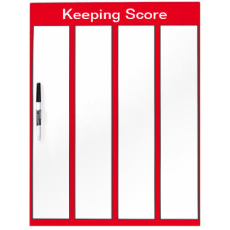 Dry Erase Scoring Board in Red