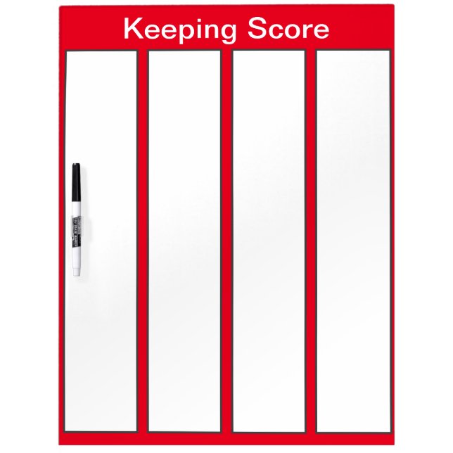 Dry Erase Scoring Board in Red (Front)
