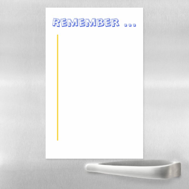 Dry Erase Sheet - Remember ... (In Situ)