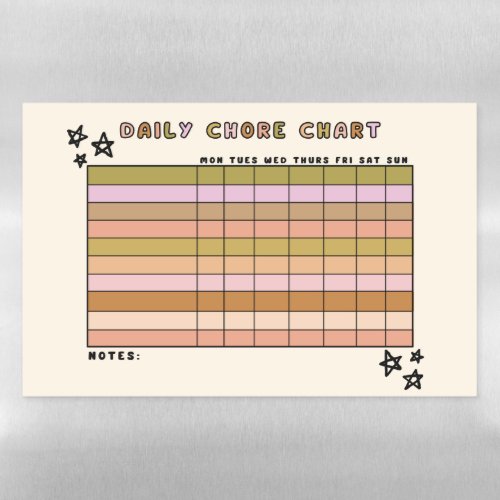 Dry Erase Weekly Chore Chart Magnetic Dry Erase Sheet