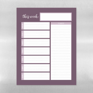 Dry Erase Weekly Menu Planning Board - Plum