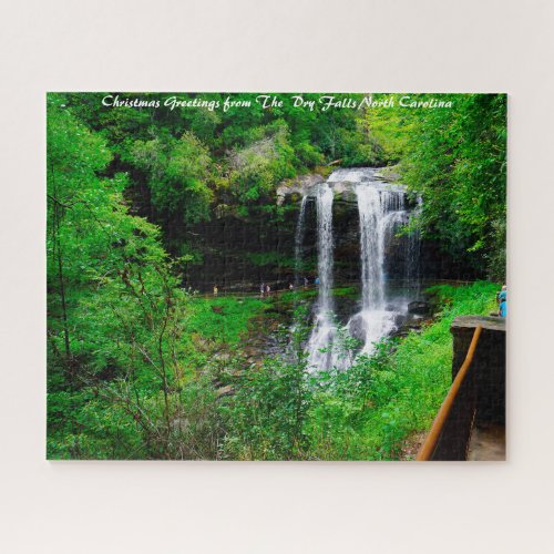 Dry Falls North CarolinaChristmas Greetings Jigsaw Puzzle