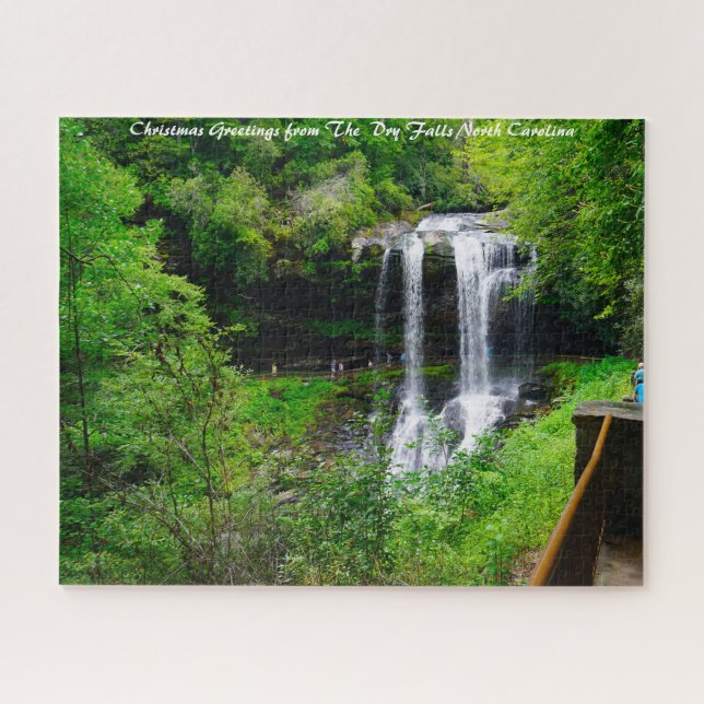 Dry Falls North Carolina.Christmas Greetings Jigsaw Puzzle (Horizontal)