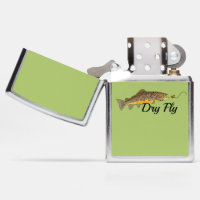 Dry Fly Fishing Brown Trout Zippo Lighter