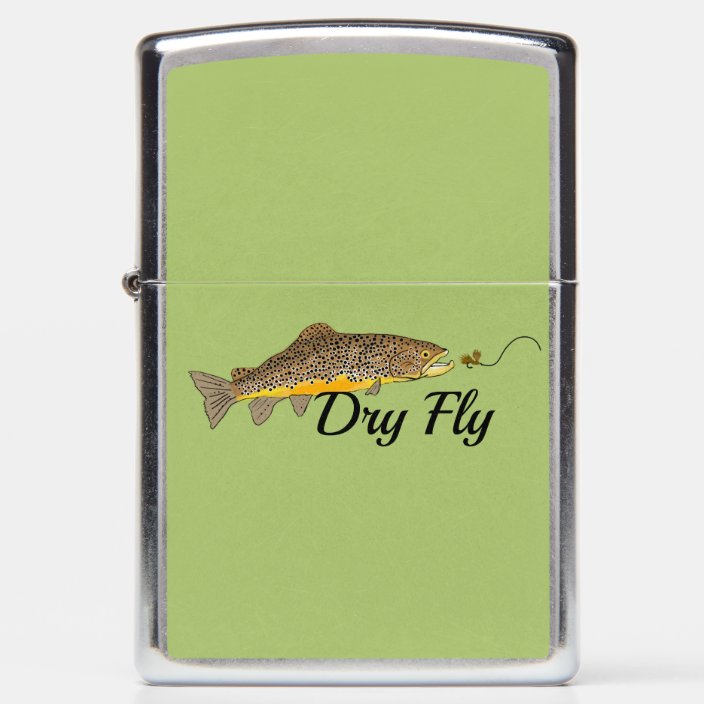 Dry Fly Fishing Brown Trout Zippo Lighter