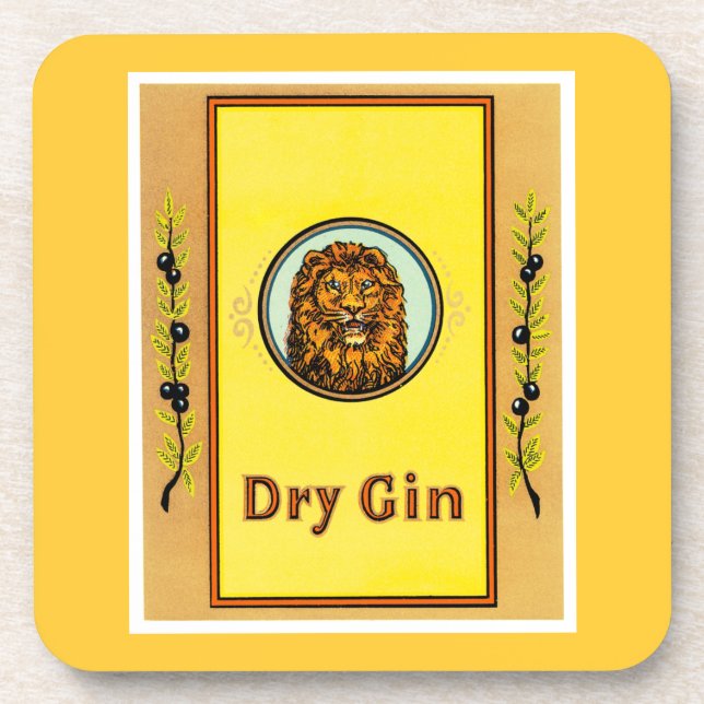Dry Gin Lion Drink Coaster (Front)
