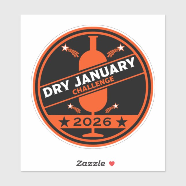 Dry January Challenge Encouragement Sticker (Sheet)