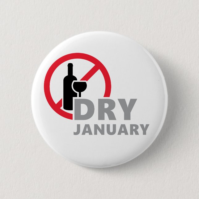 Dry january, één maand geen alcohol te drinken  button (Front)