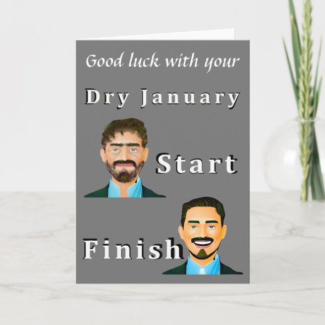 Dry January Letterpress Thank You Card (Front)