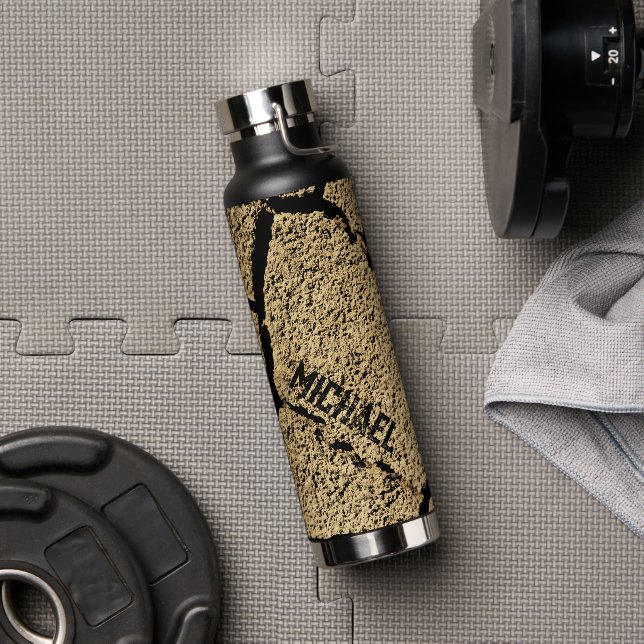 Dry land cracked earth drought Your Custom name Water Bottle (Gym)