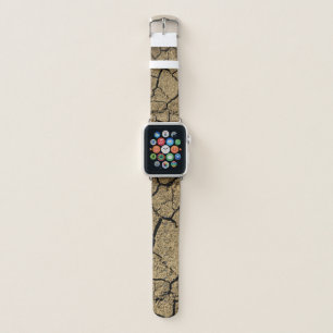 Dry land with cracked earth in drought apple watch band