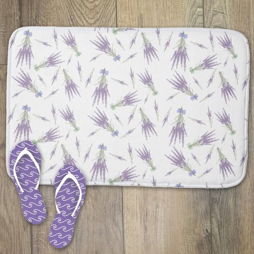 Dry Lavender Flower Bundles Pattern Bath Mat