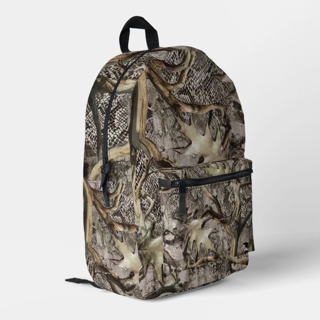 Dry Leaves Camo for Hunters Printed Backpack (Back Corner Left)