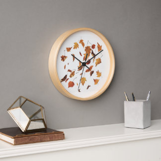 Dry leaves falling clock