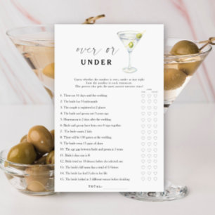 Dry martini bridal shower Over or under game