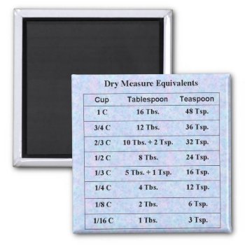 Dry Measurements Magnet by souzak99 at Zazzle