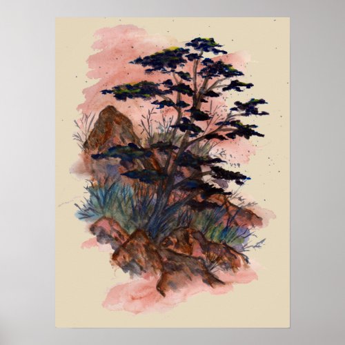 Dry Nature beige Poster Print