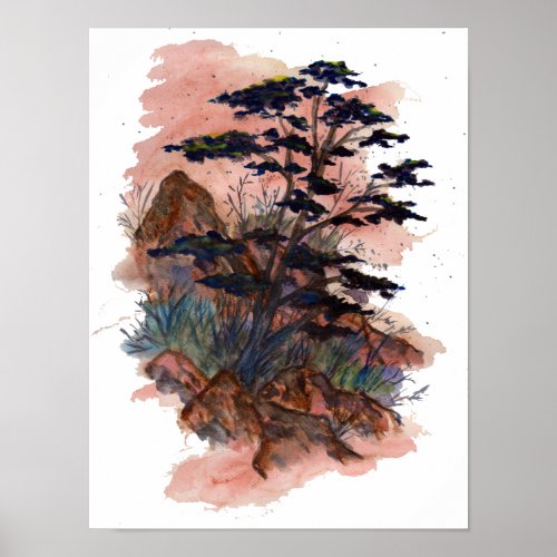 Dry Nature watercolor Poster