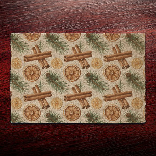 Dry Oranges Cinnamon Sticks Fir Branches Fiber Doormat