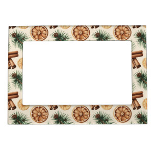Dry Oranges Cinnamon Sticks Fir Branches Magnetic Frame