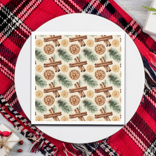 Dry Oranges Cinnamon Sticks Fir Branches Napkins