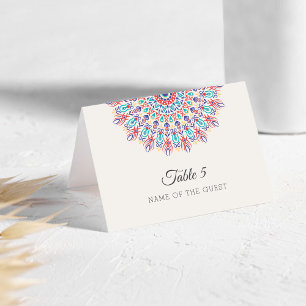 Dry Pampas Grass Mandala Wedding Place Card