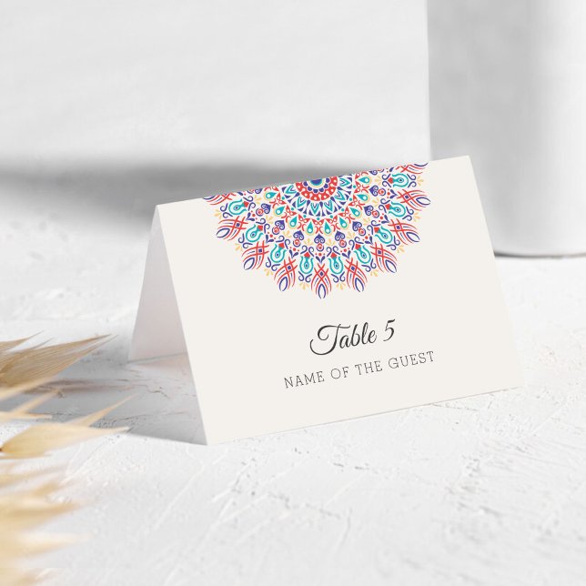 Dry Pampas Grass Mandala Wedding Place Card (Creator Uploaded)
