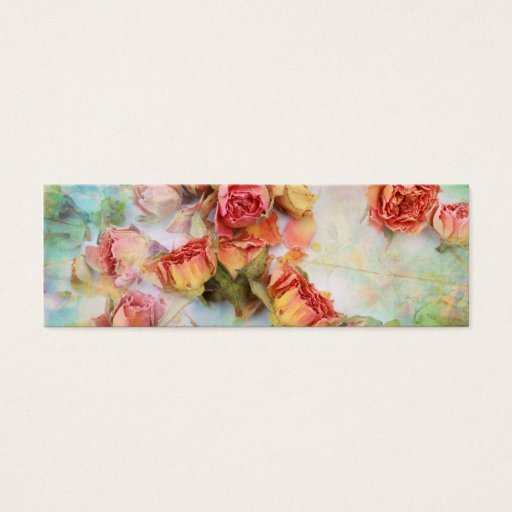 Customizable Dry roses on green vintage business card