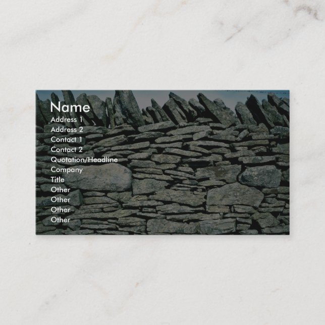 Dry stone wall business card (Front)