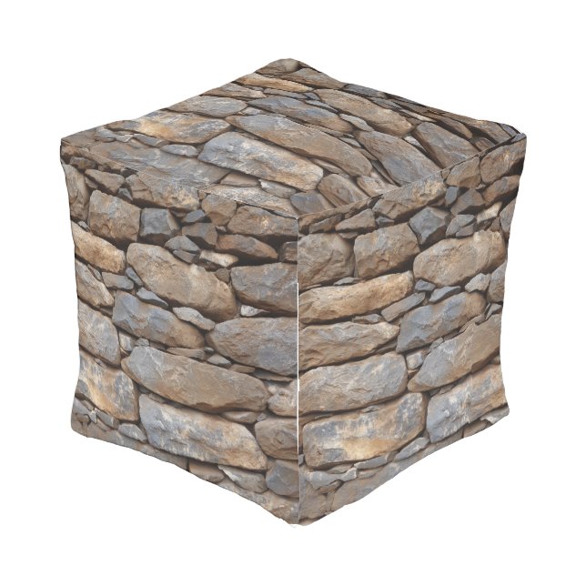 Dry Stone Wall Outdoor Pouf (Angled Front)
