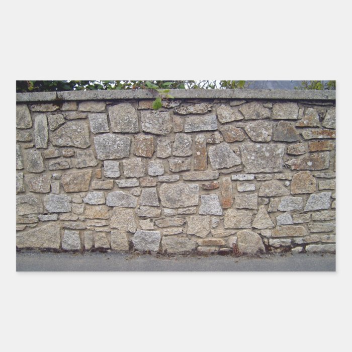 Dry Stone Wall With Plants Besides Road Sticker