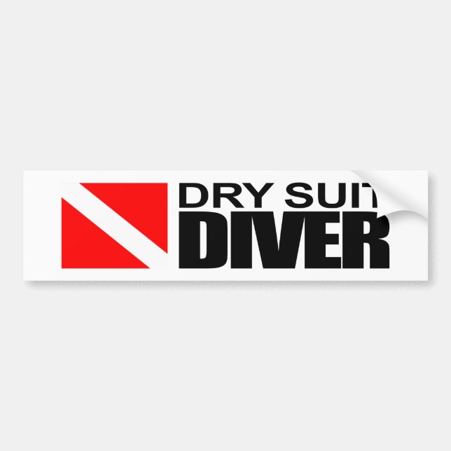 Dry Suit Diver Bumper Sticker (Front)