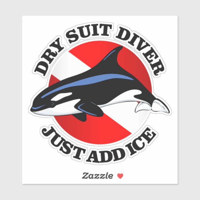 Dry Suit Diver (rd) Sticker (Sheet)