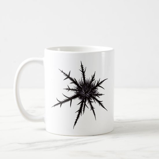 Dry Thistle Sharp Thorns Gothic Botanical Art Coffee Mug