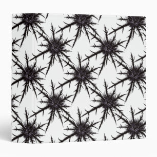 Dry Thistle Sharp Thorns Gothic Botanical Pattern 3 Ring Binder