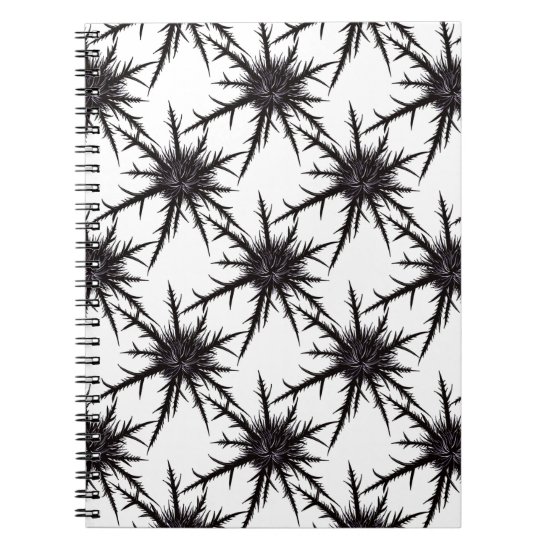 Dry Thistle Sharp Thorns Gothic Botanical Pattern Notebook