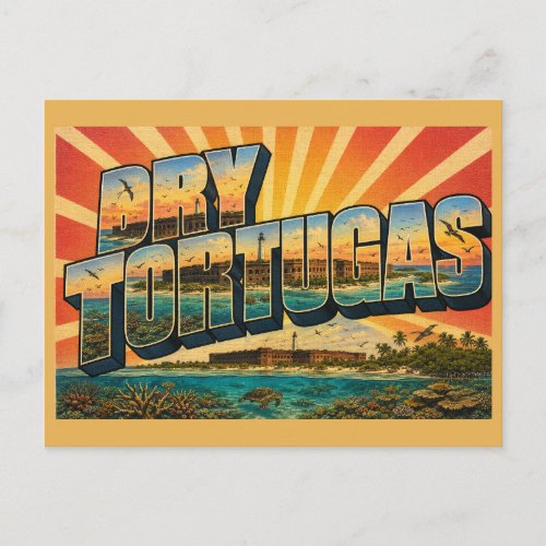 Dry Tortugas Florida Coral Reef Island Fortress Postcard
