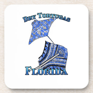 Dry Tortugas Florida Keys Vacation Tribal Stingray Beverage Coaster