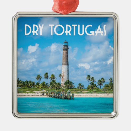 Dry Tortugas Florida Keys with lighthouse Metal Ornament