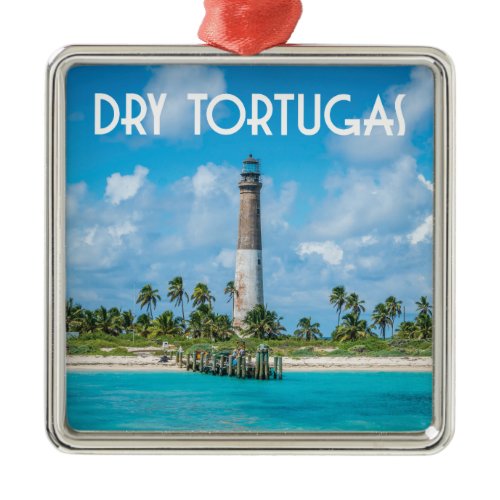 Dry Tortugas Florida Keys with lighthouse Metal Ornament