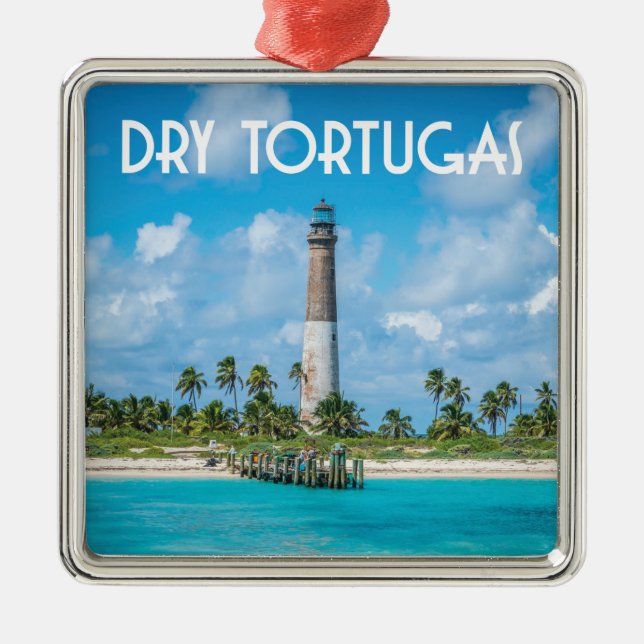 Dry Tortugas Florida Keys with lighthouse Metal Ornament (Front)