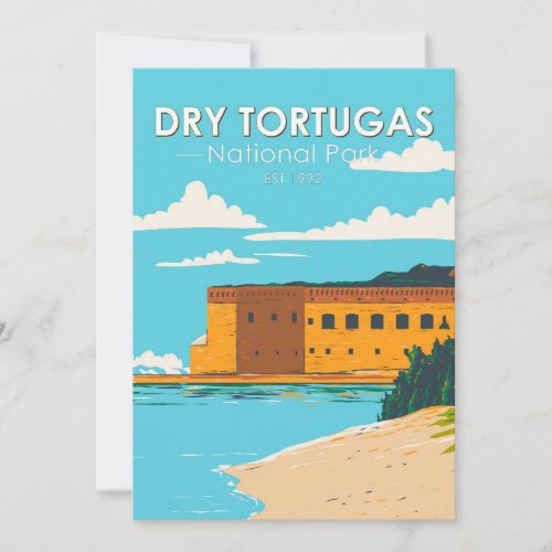  Dry Tortugas National Park Florida Fort Vintage  Holiday Card