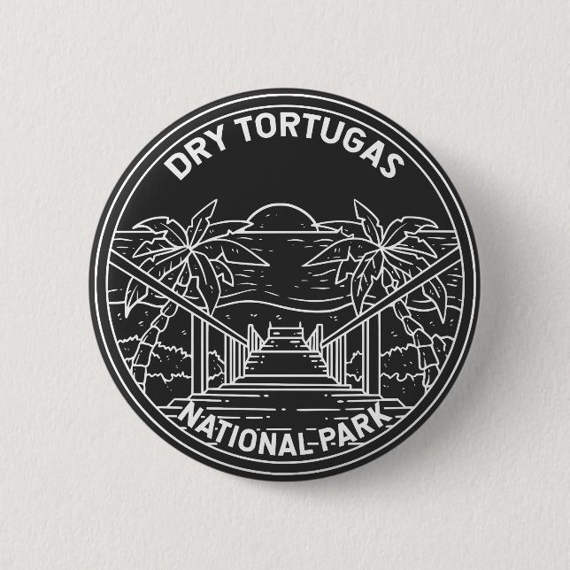 Dry Tortugas National Park Florida Monoline  Button (Front)