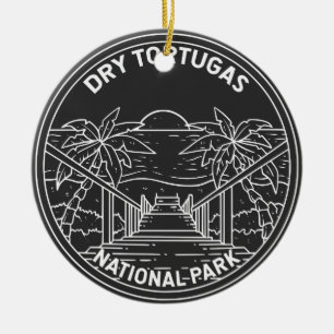 Dry Tortugas National Park Florida Monoline Ceramic Ornament