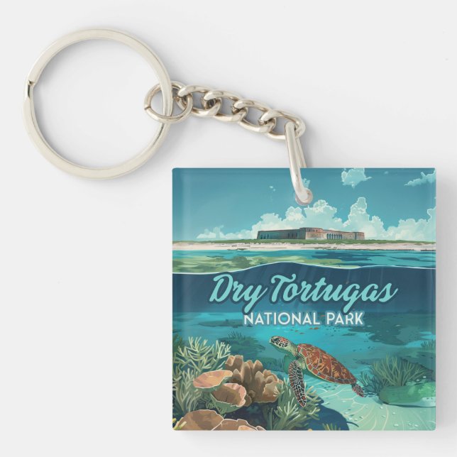 Dry Tortugas National Park Florida Turtle Keychain (Front)
