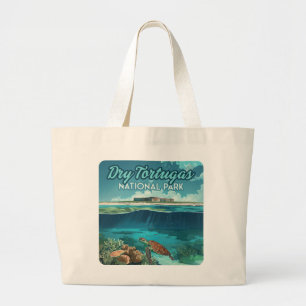 Dry Tortugas National Park Florida Turtle Large Tote Bag