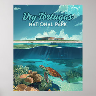 Dry Tortugas National Park Florida Turtle Poster