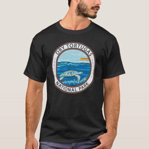 Dry Tortugas National Park Turtle Badge T_Shirt