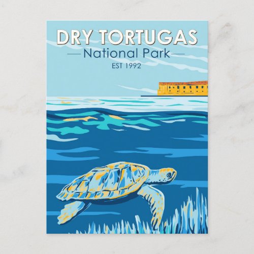 Dry Tortugas National Park Turtle Vintage Postcard