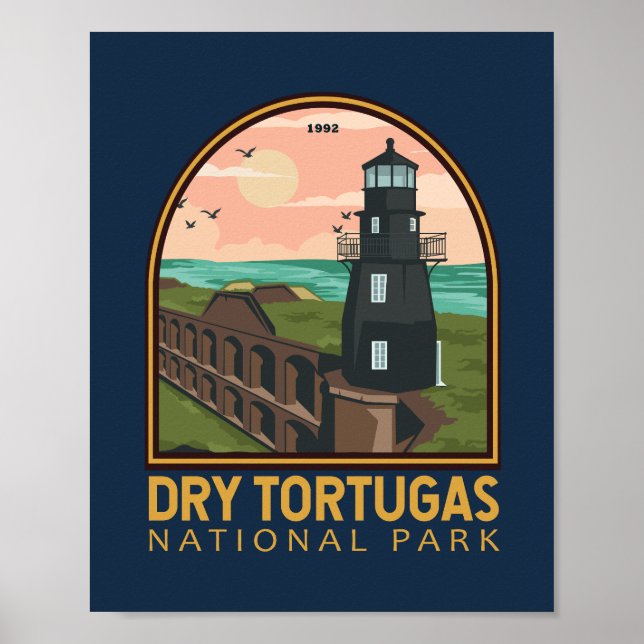 Dry Tortugas National Park Vintage Emblem Poster (Front)